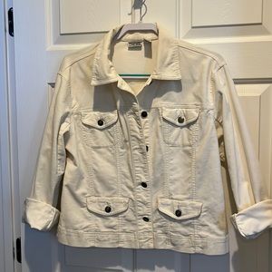 Chicos cream colored pinwale corduroy jacket